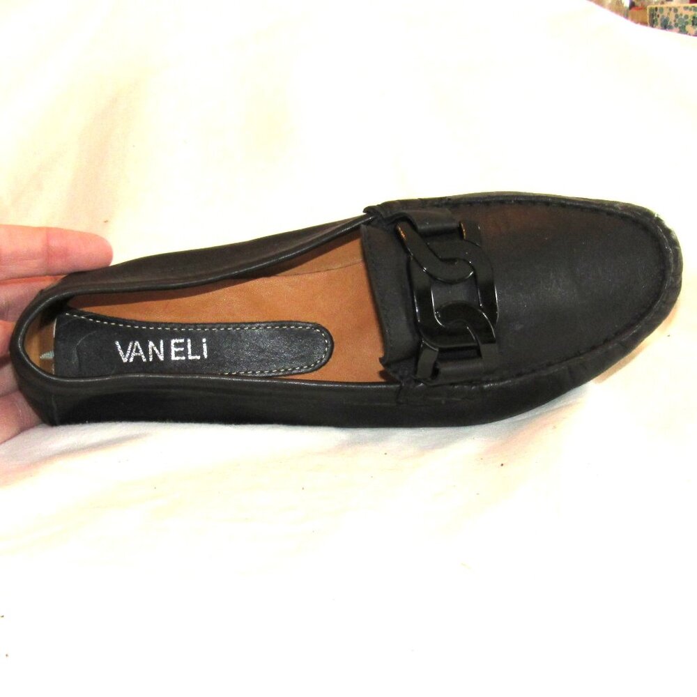 VANELi Aiker Black Leather Driving Shoes With Buckle Size 9.5W - Picture 6 of 12
